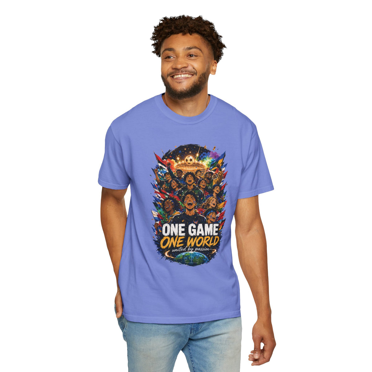 One Game One World Soccer T Shirt International Football Graphic Tee