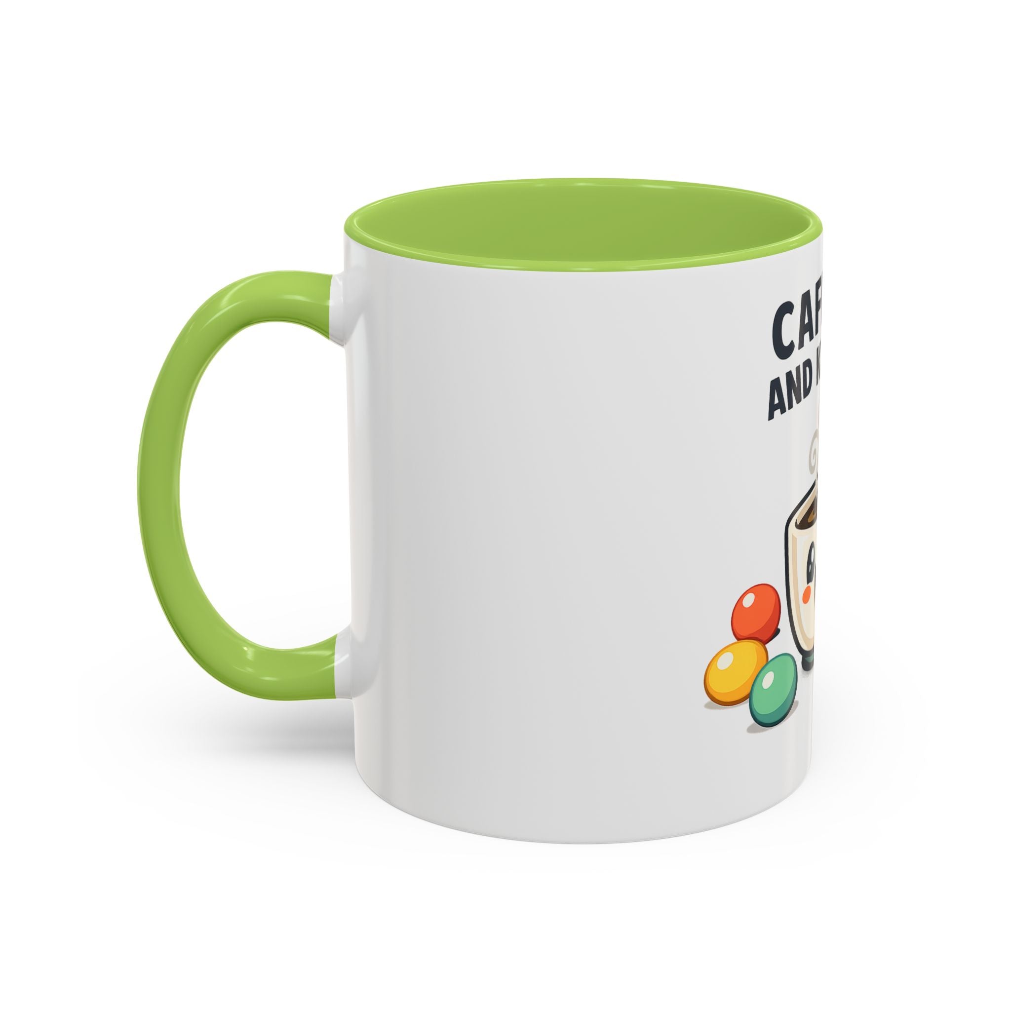 Caffeine and Kindness Coffee Mug — Cute Kawaii Tea Cup Accent Mug (11/15oz)