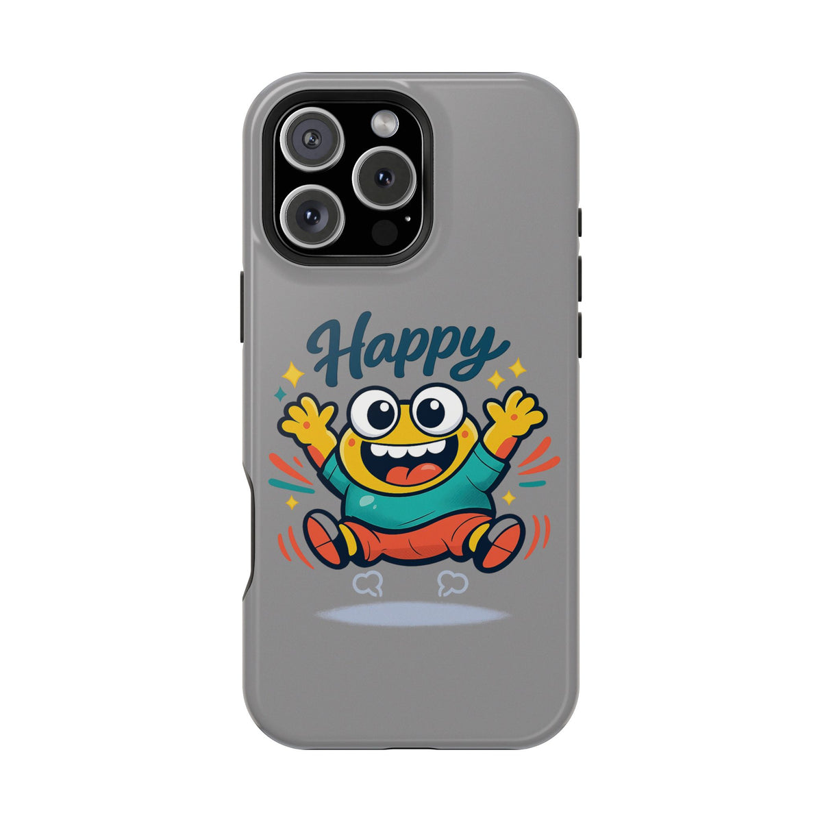 Happy Monster Magnetic Protective Phone Case Gray
