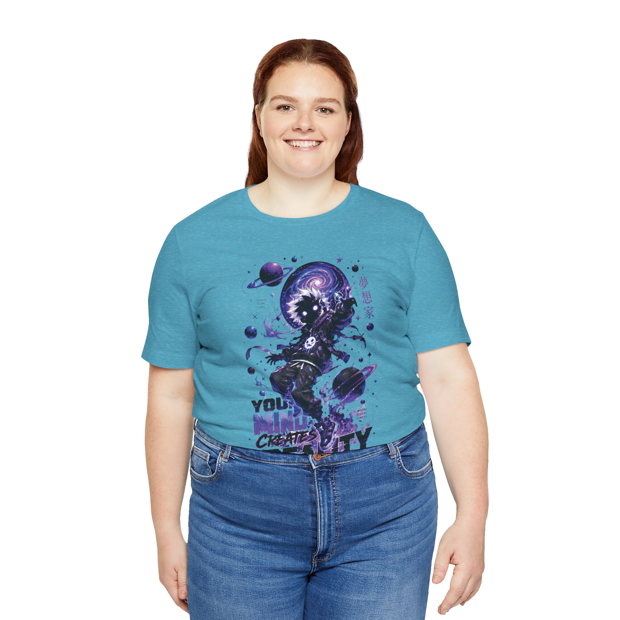 Astronaut Galaxy Tee — "Your Mind Creates Reality" Space Graphic T-Shirt