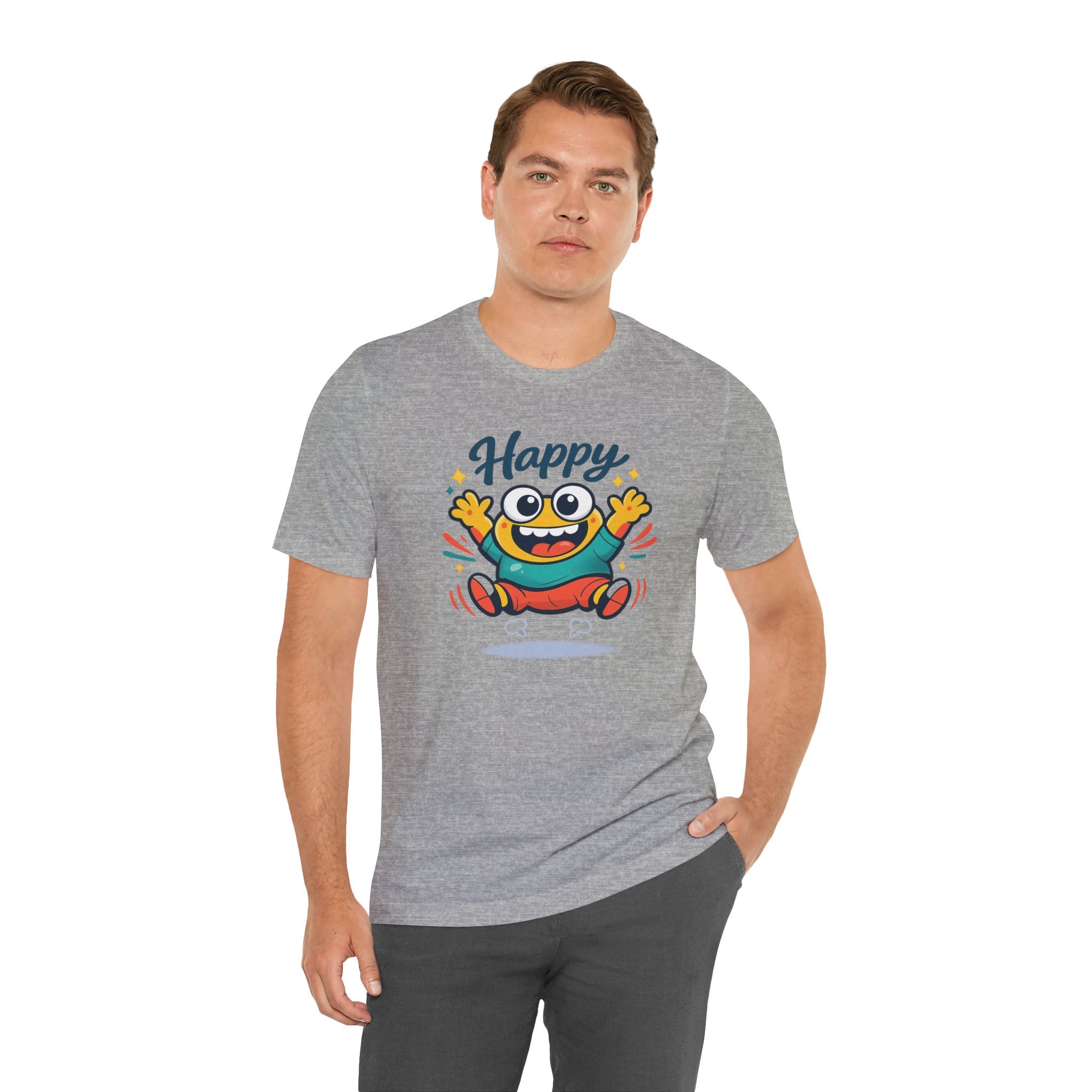 Happy Mood Blob Tee | kawaii minimal, thick outline emoji cartoon