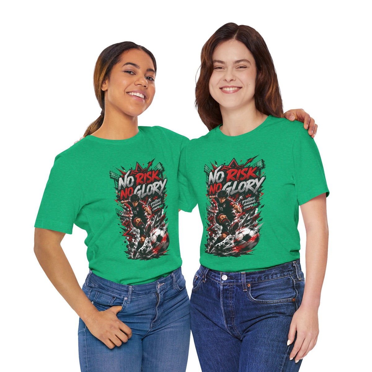 No Risk No Glory Soccer Graphic T Shirt