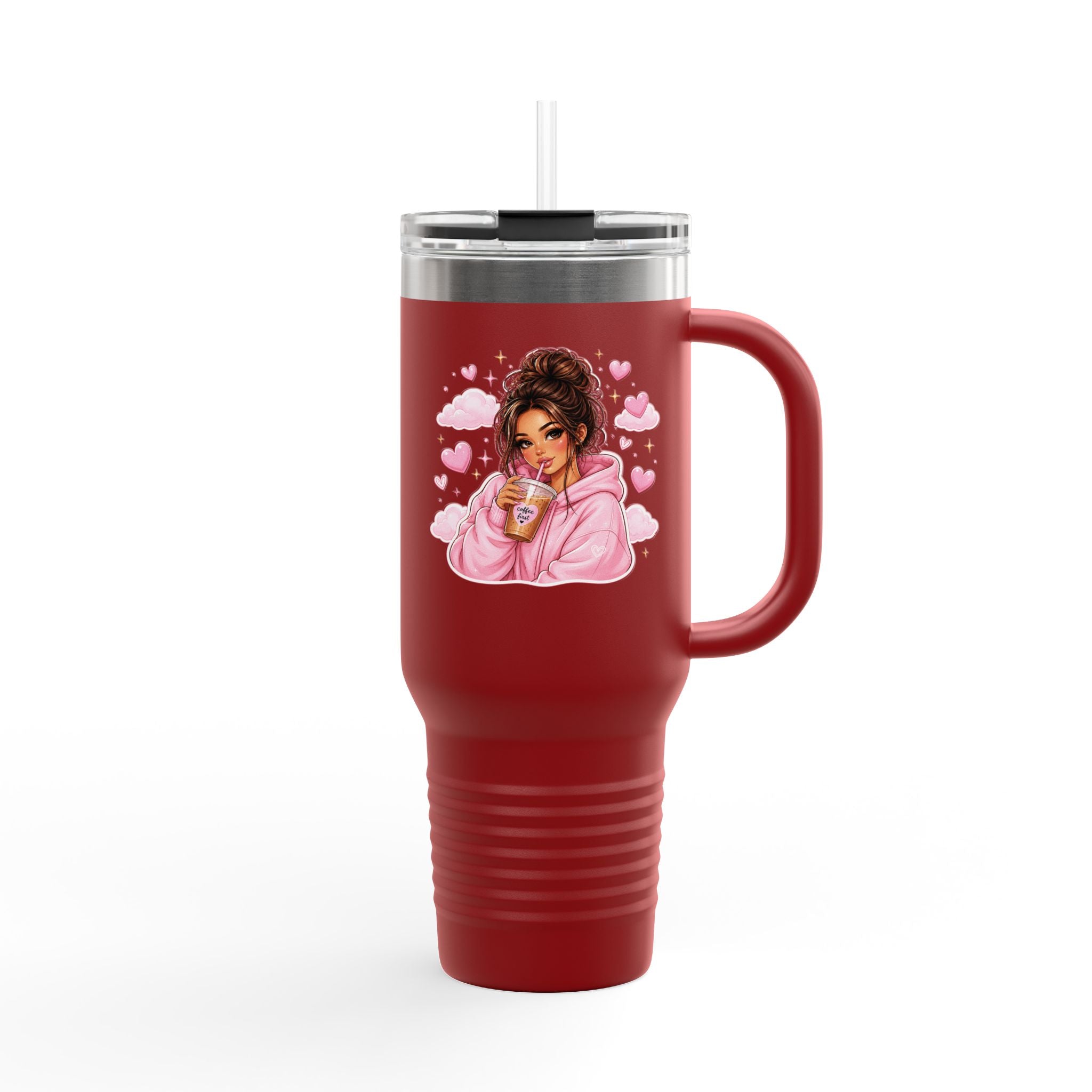 Cozy Pink Hoodie Girl 40oz Insulated Travel Mug