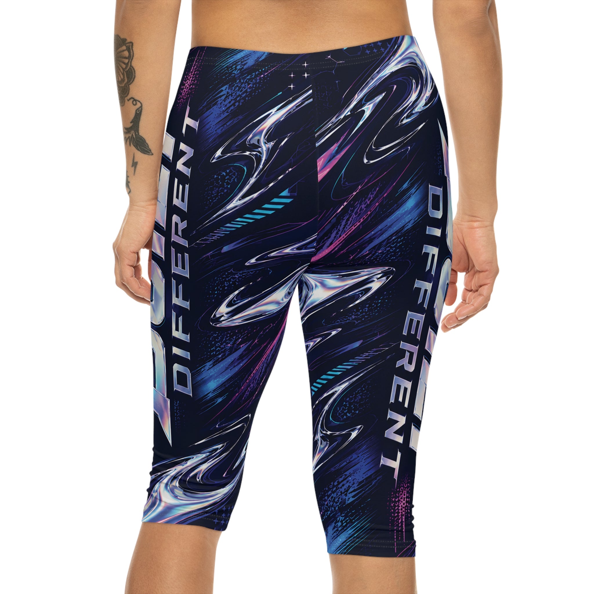 Built Different Galaxy Swirl Capri Leggings