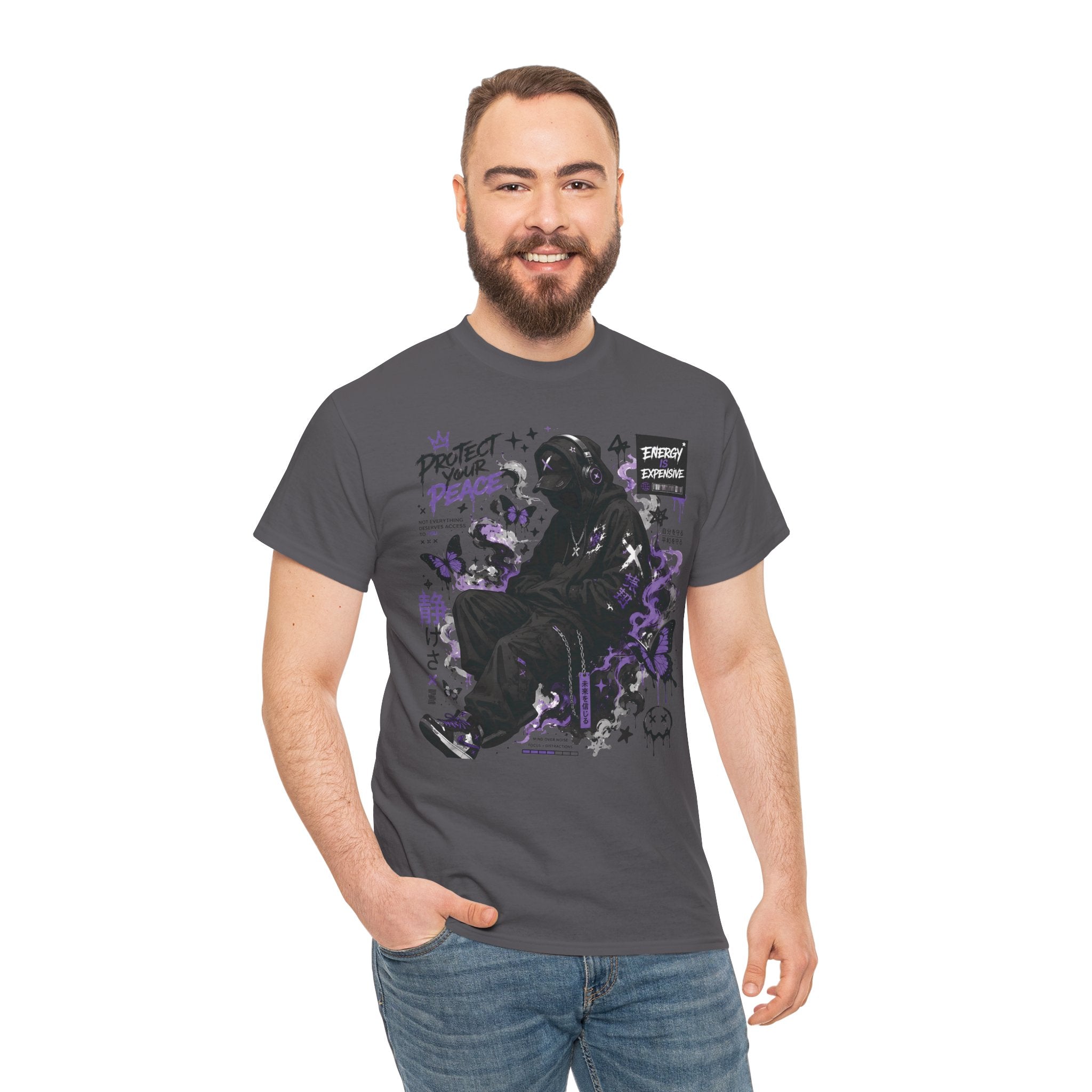 Peacekeeper Anime Graphic Tee — Purple Aesthetic Streetwear