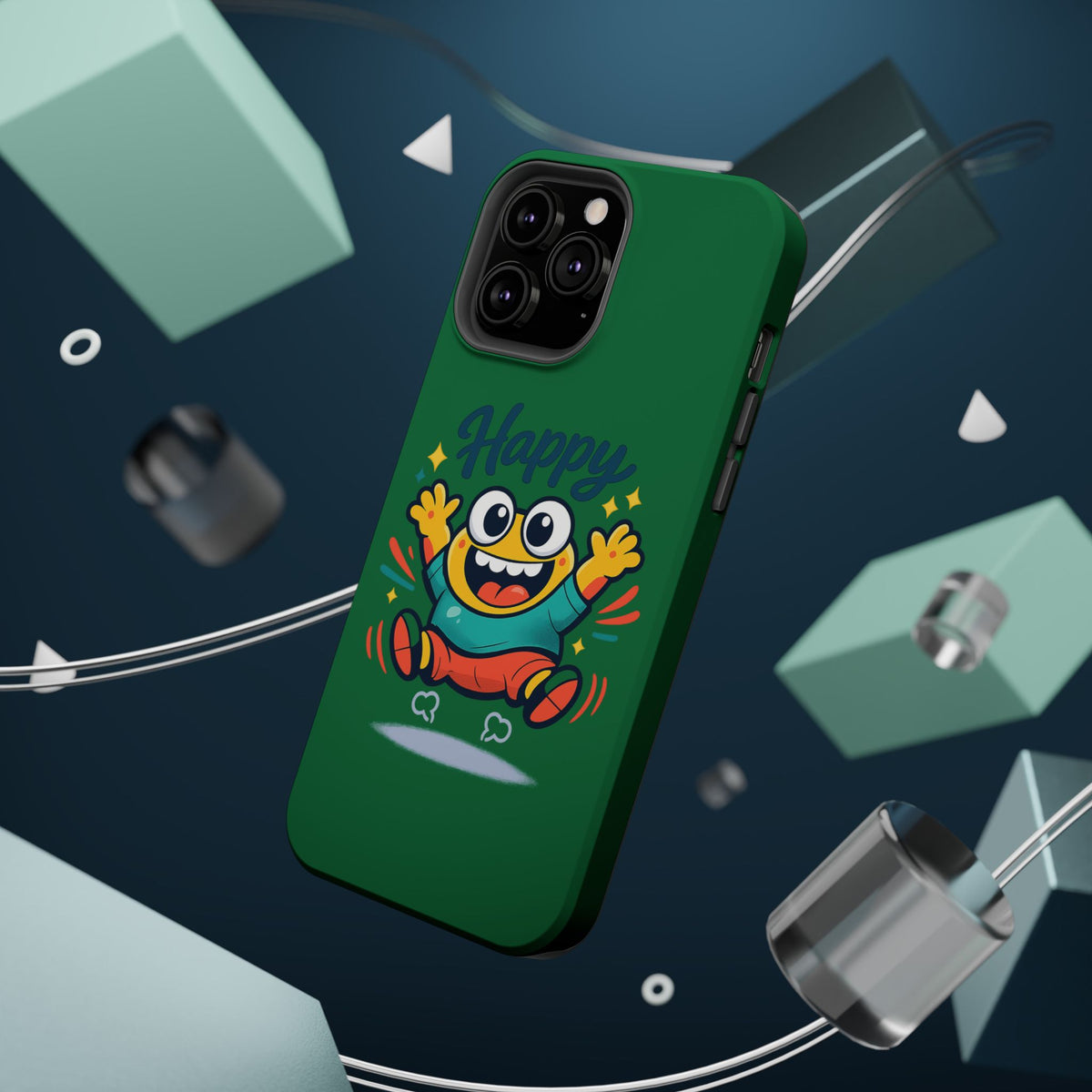 Happy Monster Magnetic Protective Phone Case Green