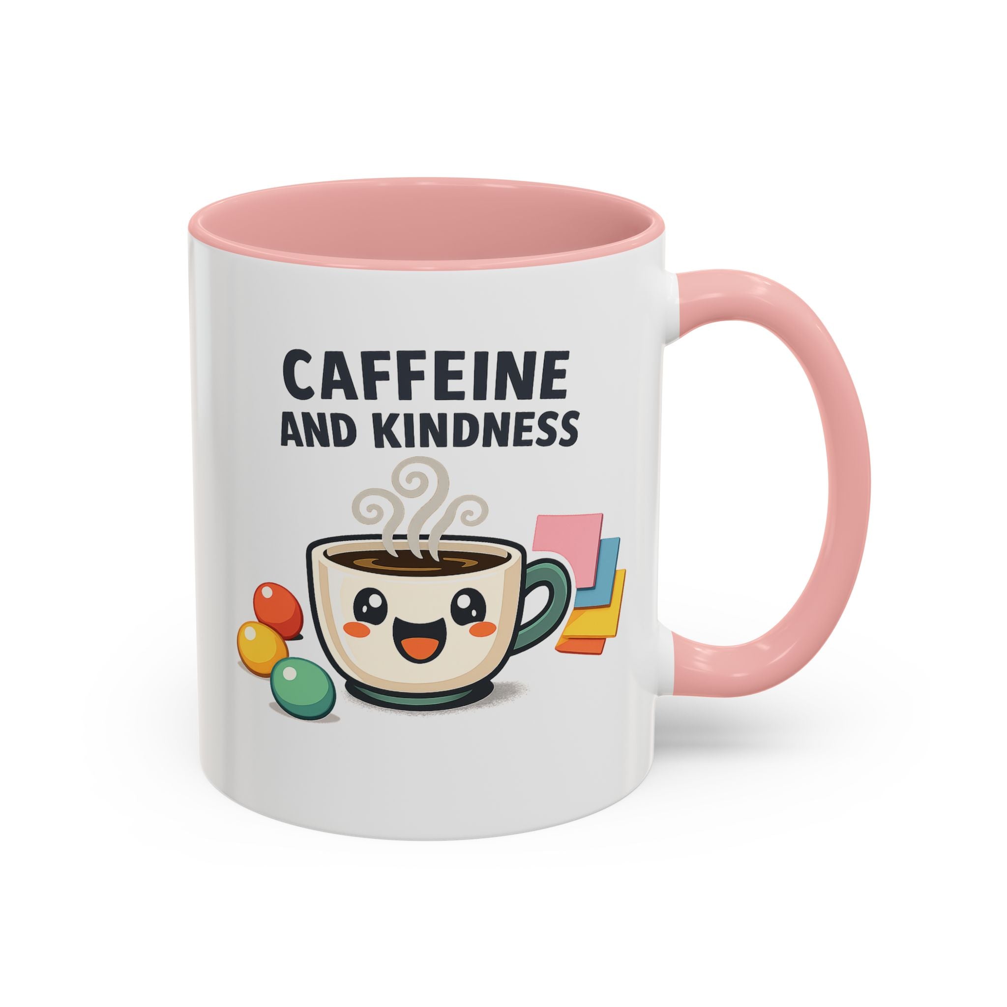 Caffeine and Kindness Coffee Mug – Ceramic Accent Mug (11oz / 15oz)