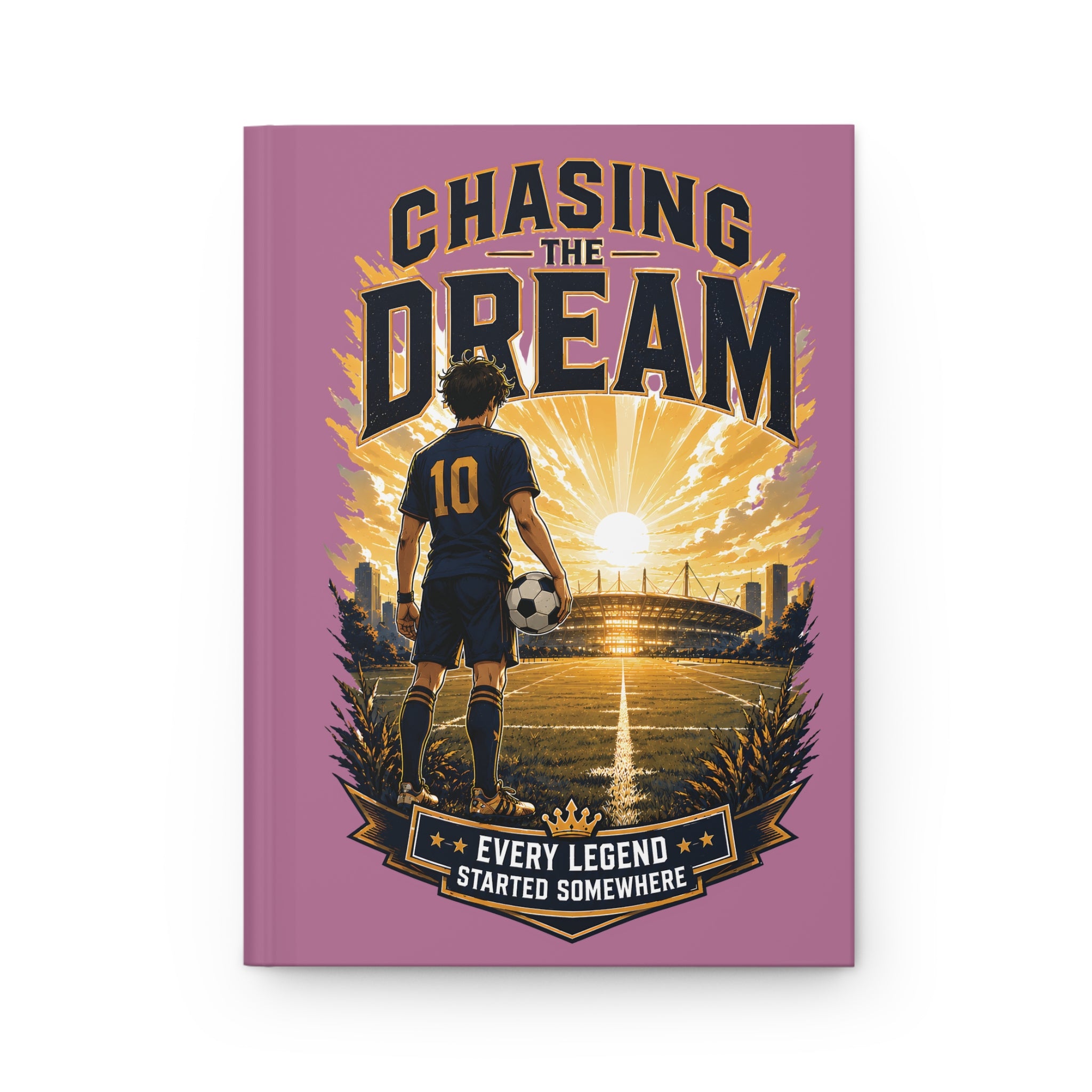 Chasing the Dream Soccer Journal — Personalized Hardcover Notebook (Your Name & Number)