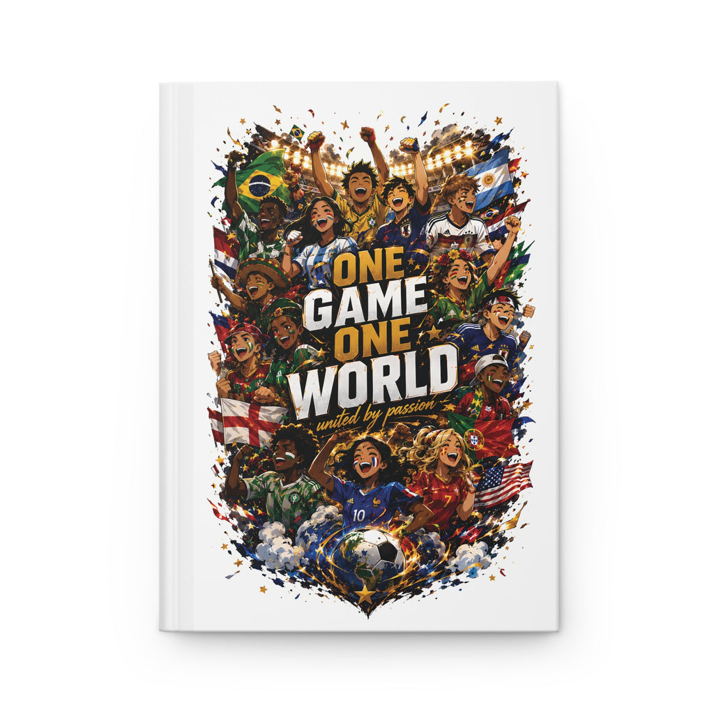 Hardcover Journal — "One Game One World" Soccer World Cup Fan Notebook