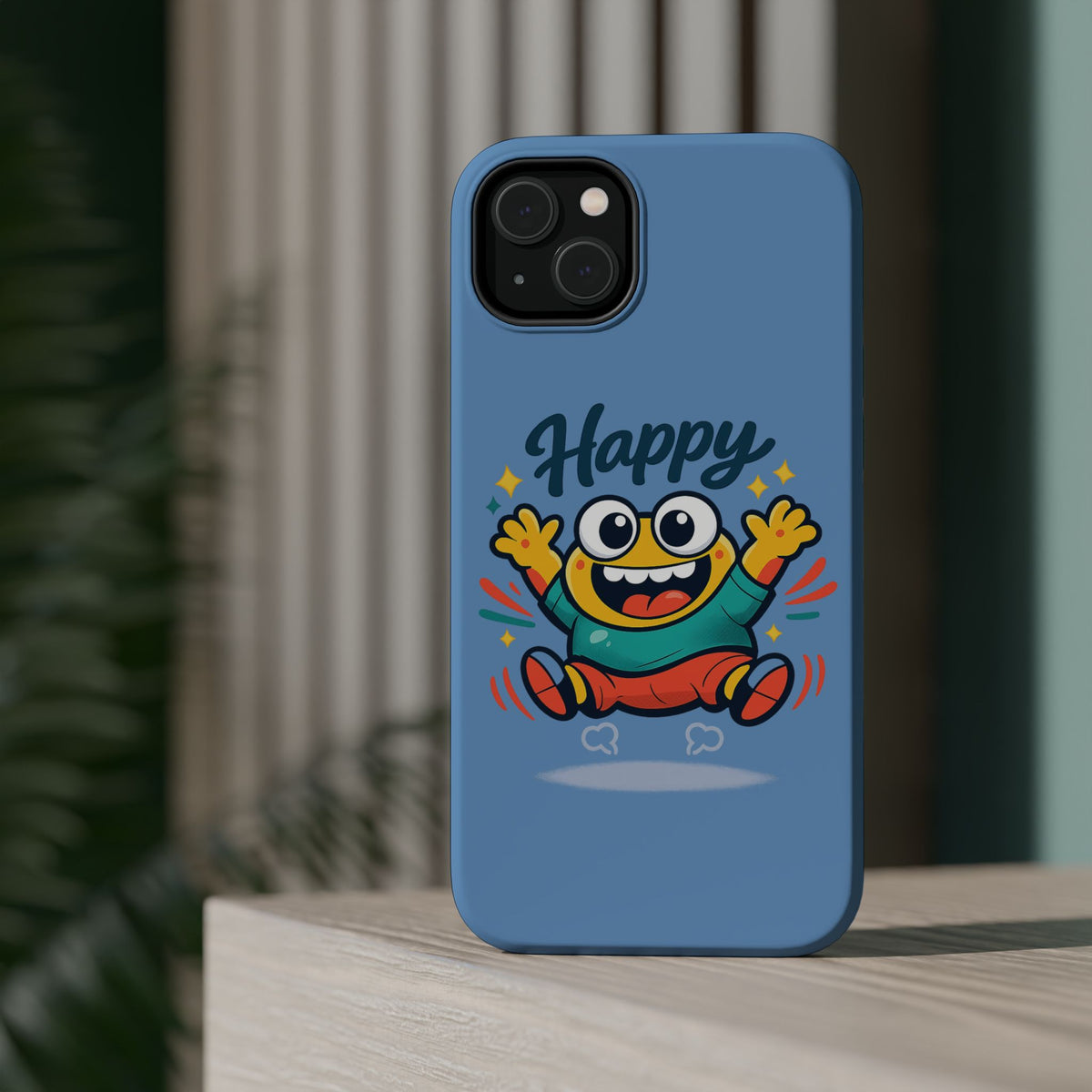 Happy Monster Magnetic Protective Phone Case Blue