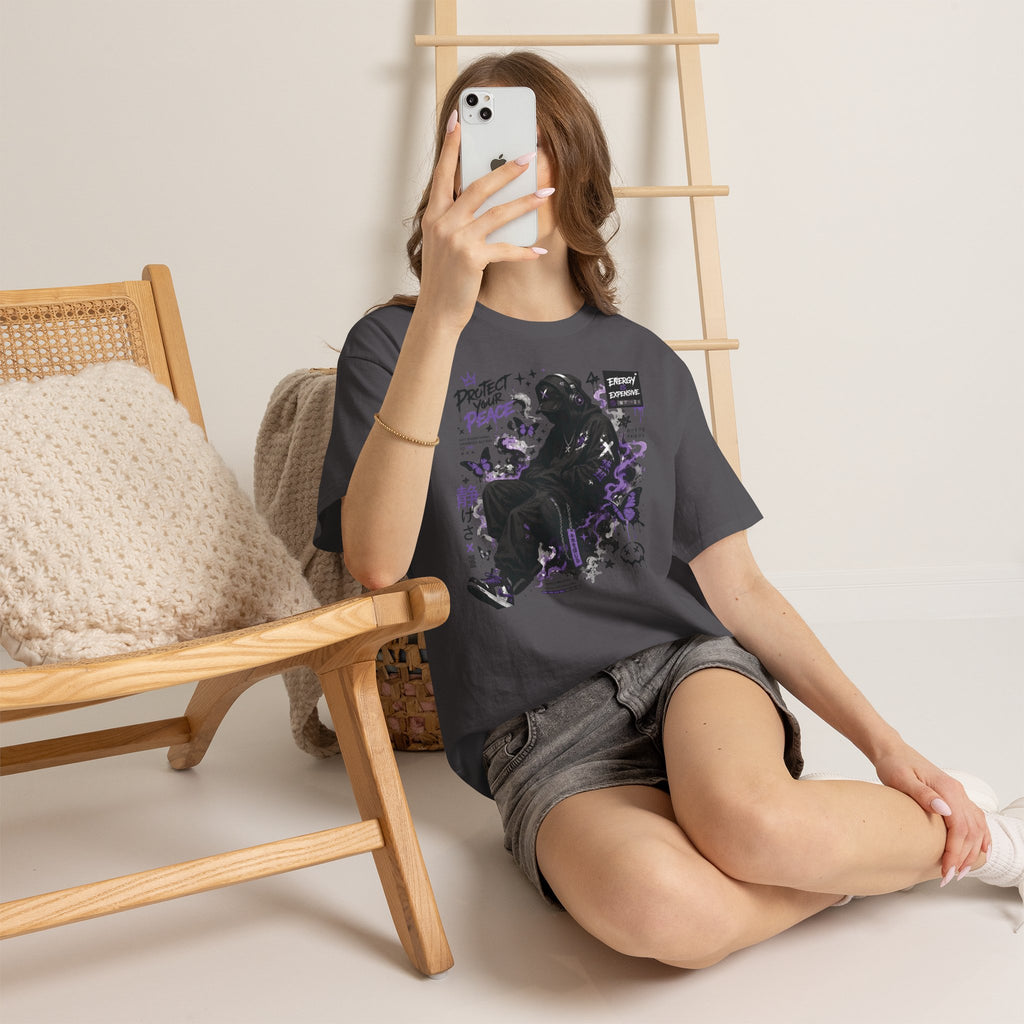 Peacekeeper Anime Graphic Tee — Purple Aesthetic Streetwear