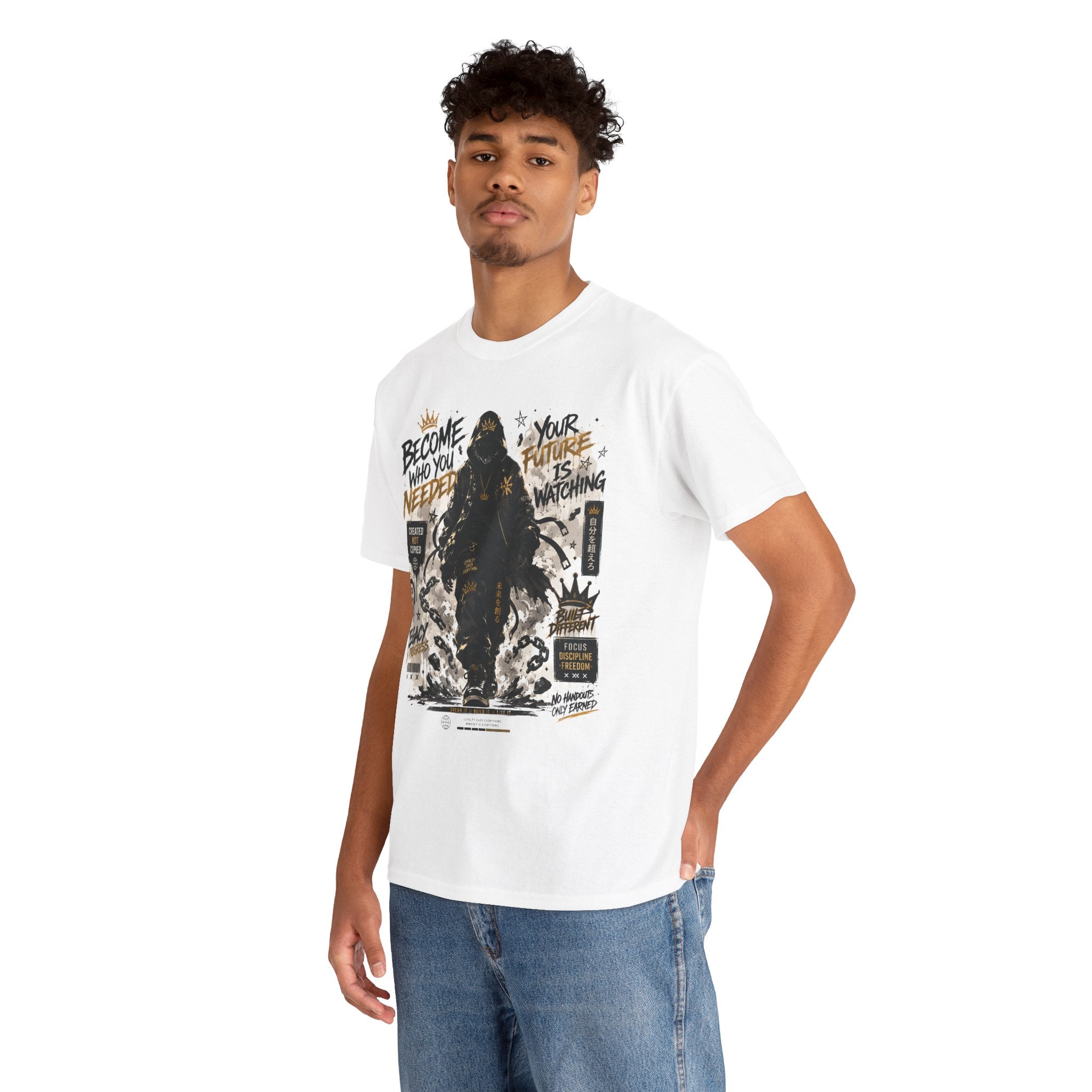 Motivational Soldier Graphic Tee – "Become Who You Need" Inspirational Military Design