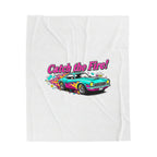 Retro Racing Car Plush Blanket – Soft Velveteen Throw