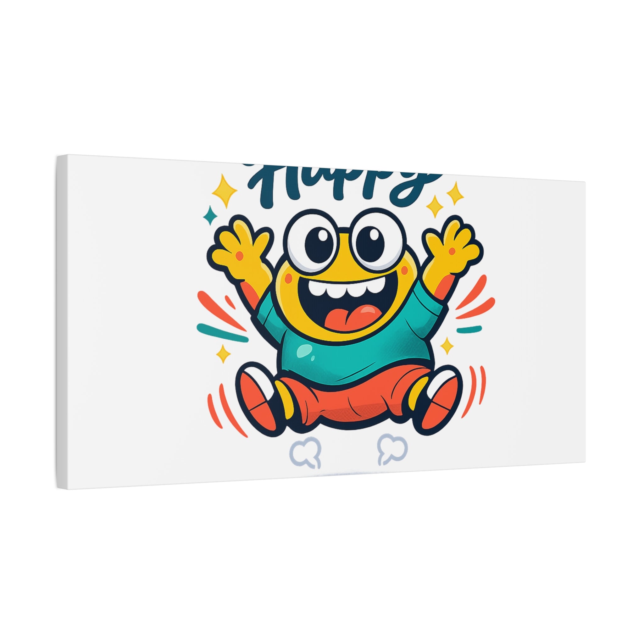 Happy Blob Cartoon Canvas | Bold Cartoon, Thick Outline, Kawaii Minimal