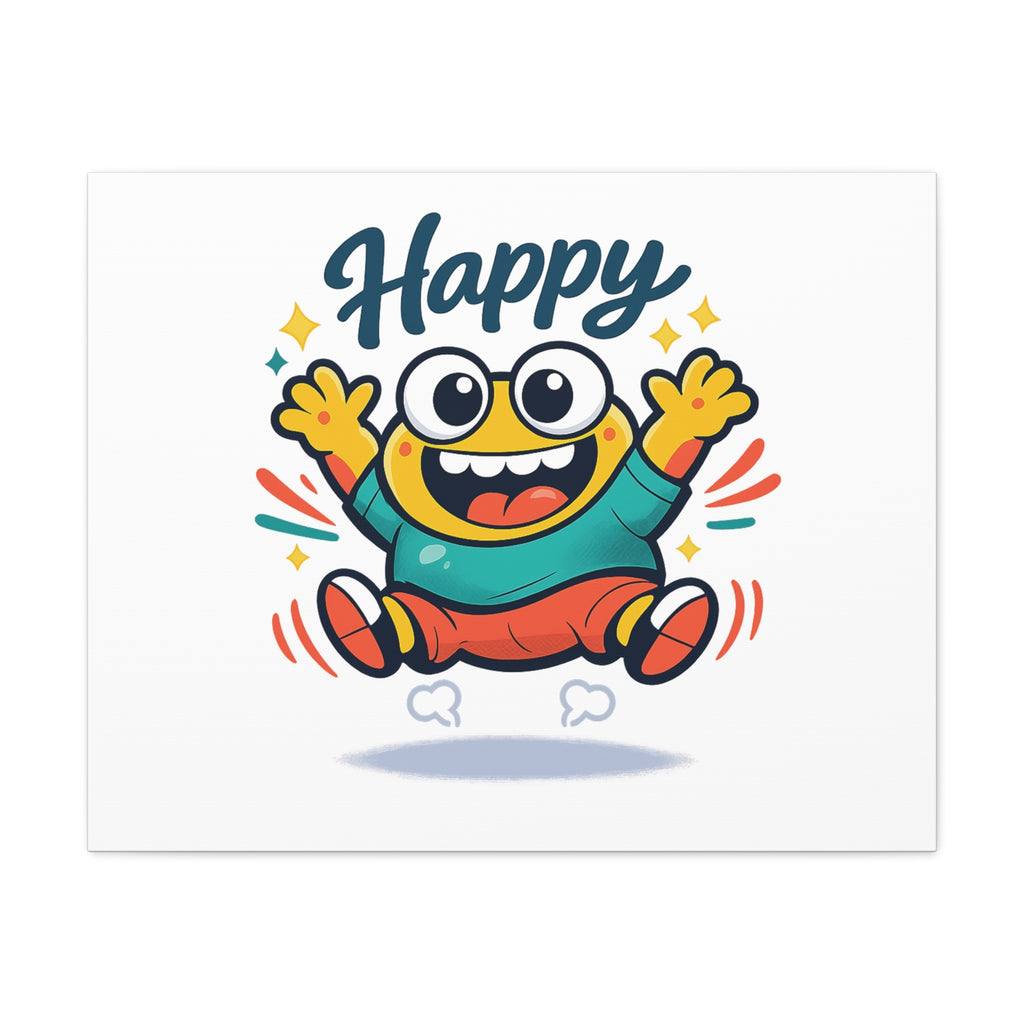 Happy Blob Cartoon Canvas | Bold Cartoon, Thick Outline, Kawaii Minimal