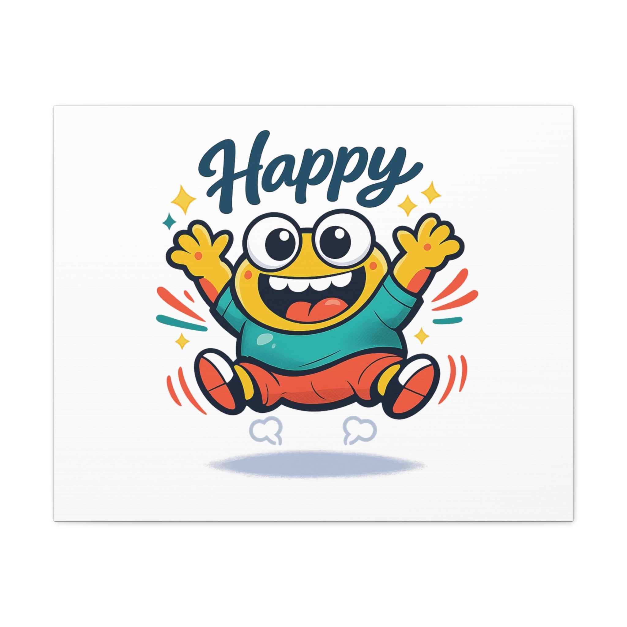 Happy Blob Cartoon Canvas | Bold Cartoon, Thick Outline, Kawaii Minimal