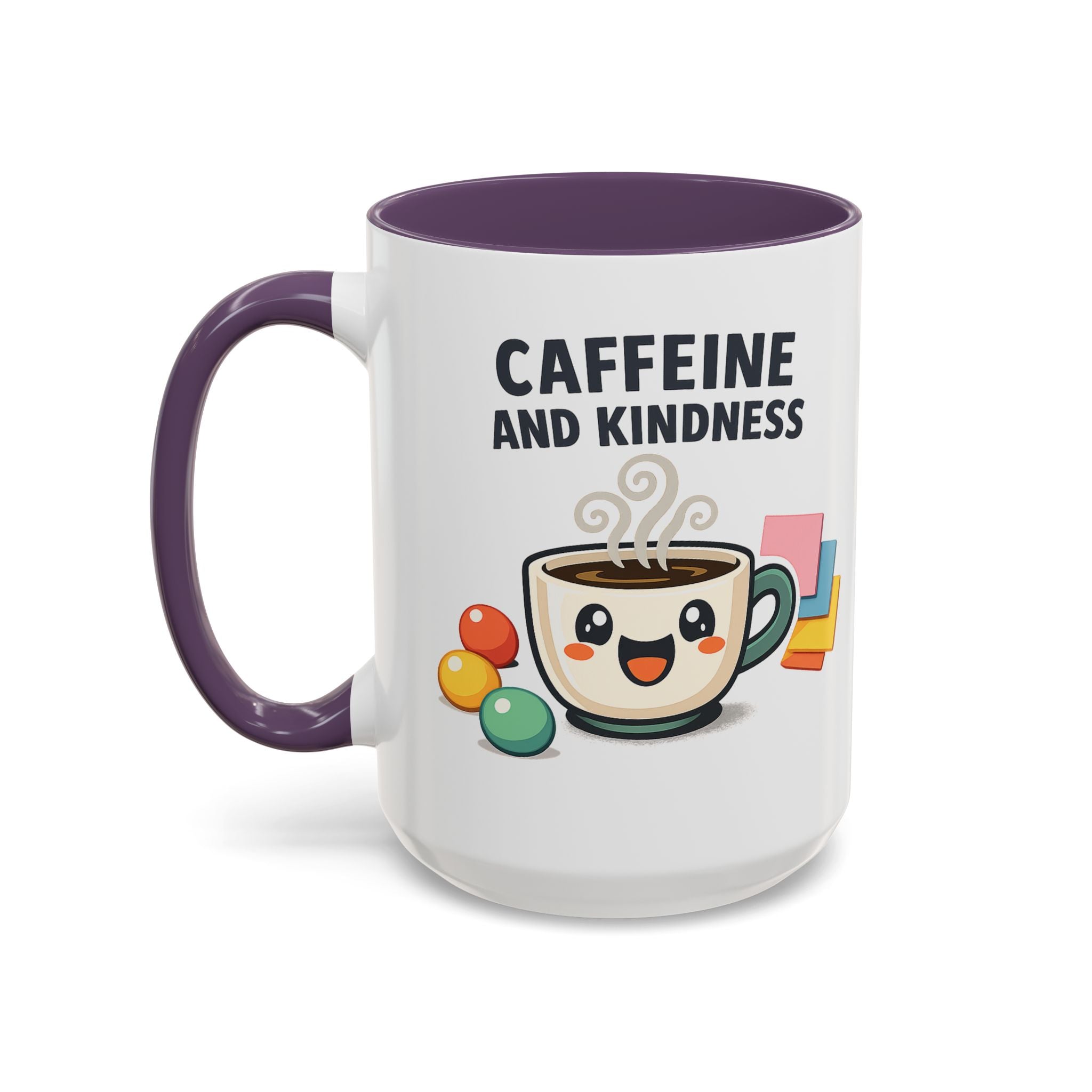 Caffeine and Kindness Coffee Mug – Ceramic Accent Mug (11oz / 15oz)