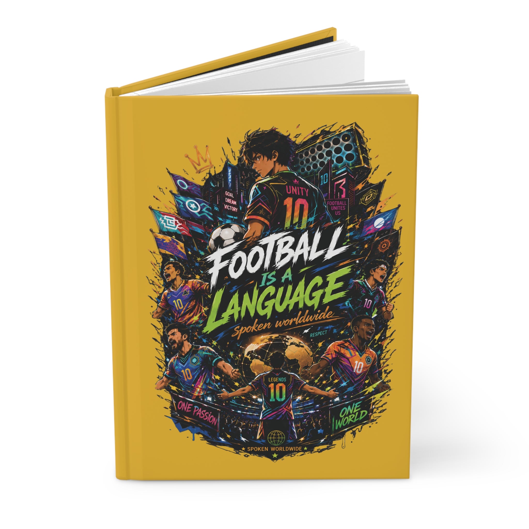 Football Is a Language Hardcover Journal — Personalized Soccer Number 10 Notebook