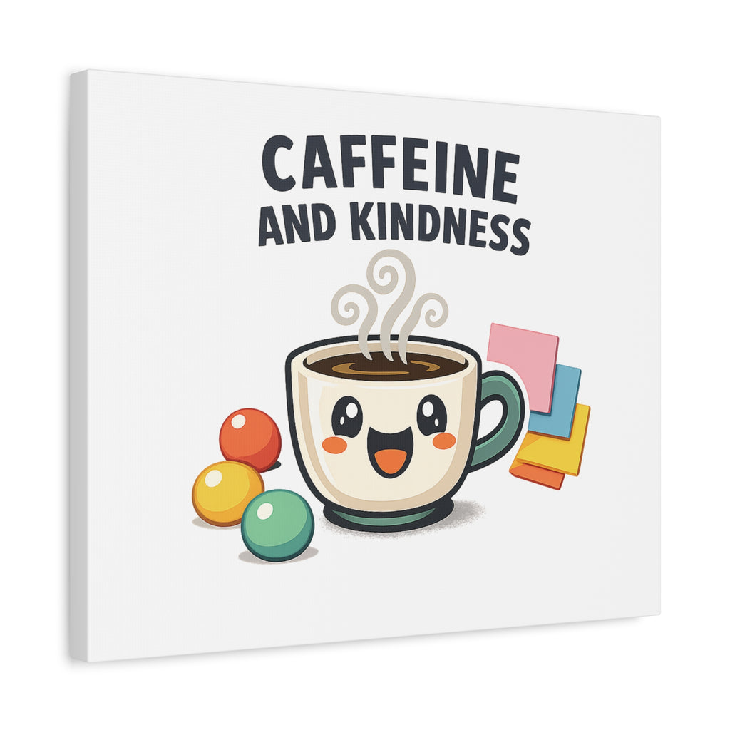 Caffeine and Kindness Canvas | Office Humor, Coffee Fuel Wall Art