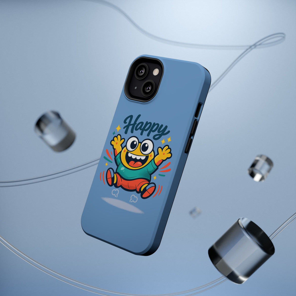 Happy Monster Magnetic Protective Phone Case Blue