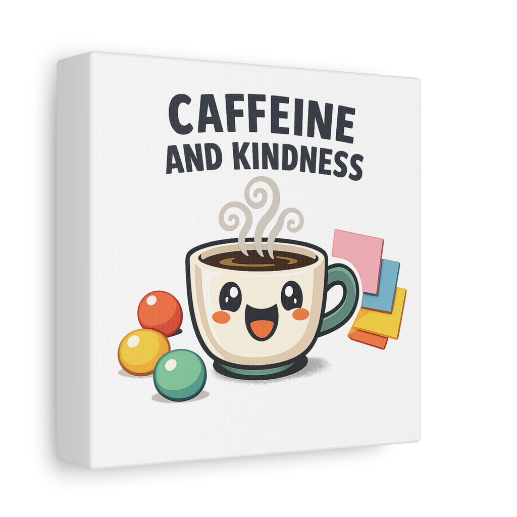Caffeine and Kindness Canvas | Office Humor, Coffee Fuel Wall Art