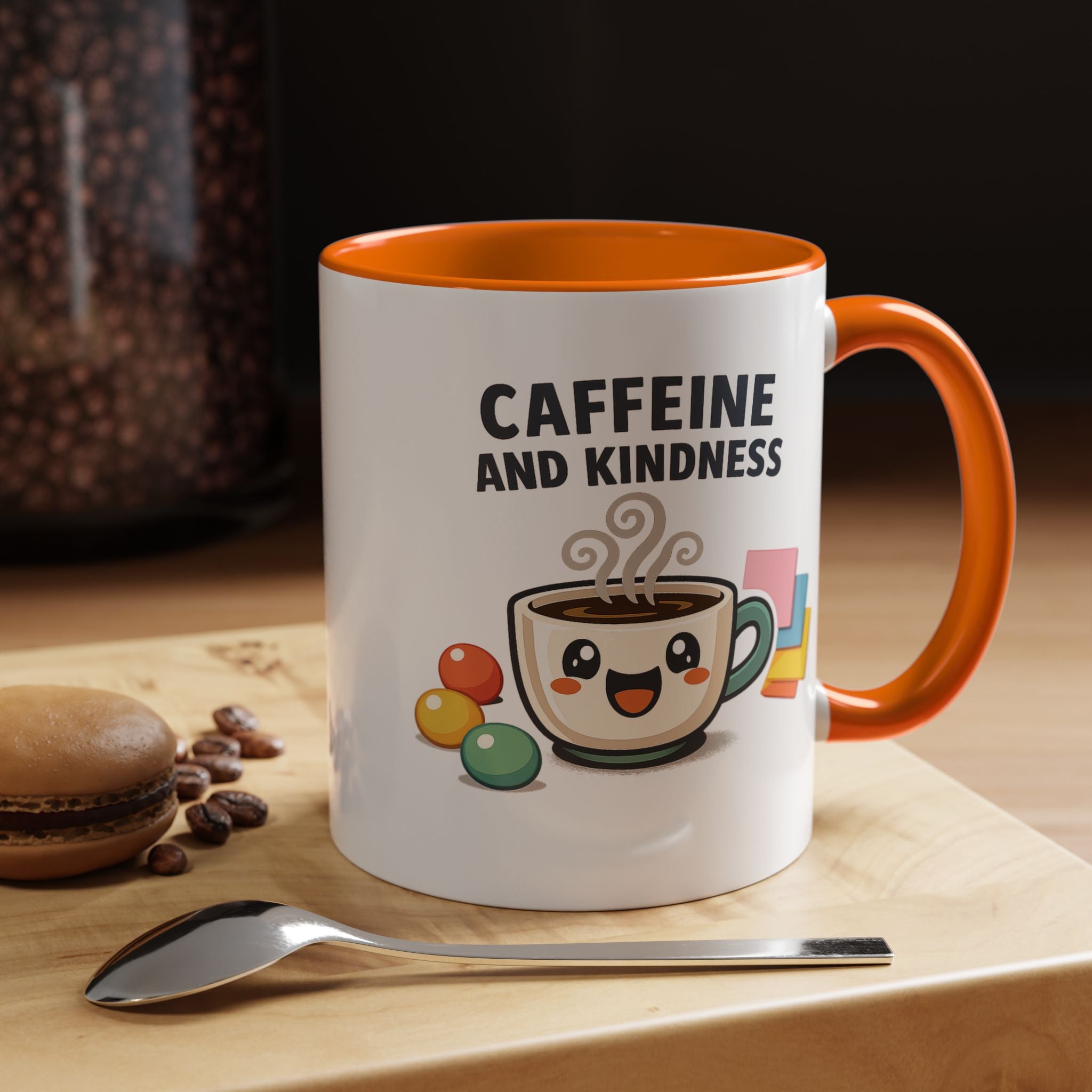 Caffeine and Kindness Coffee Mug – Ceramic Accent Mug (11oz / 15oz)