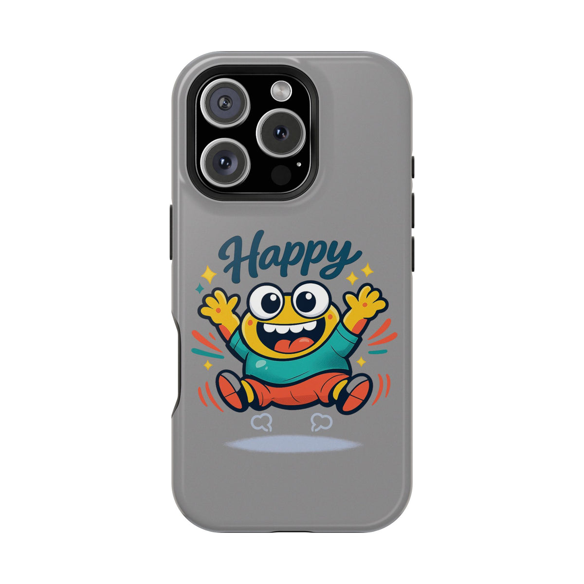 Happy Monster Magnetic Protective Phone Case Gray