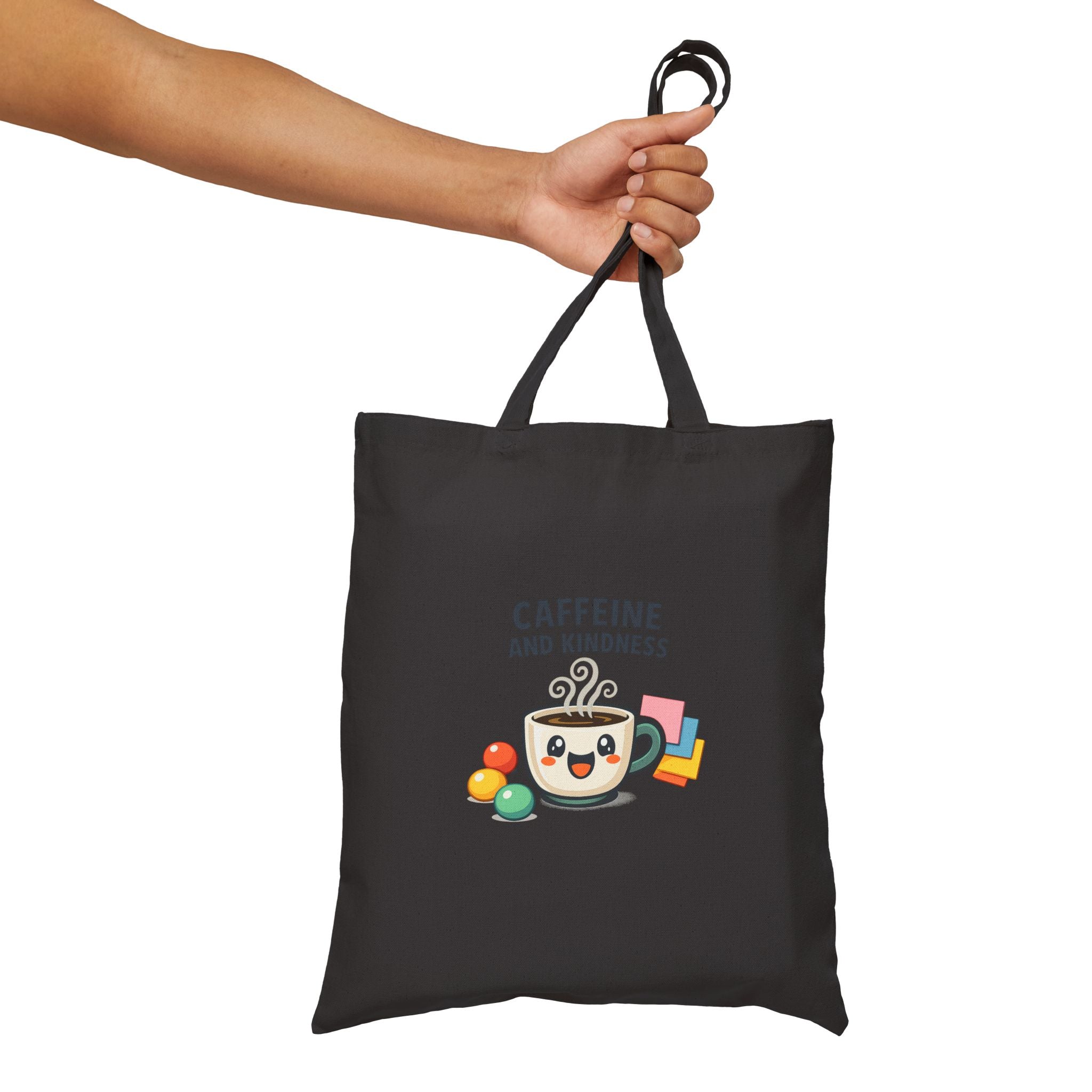 Caffeine and Kindness Tote - Cotton Canvas Everyday Bag