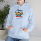 Happy Blob Cartoon Hoodie | kawaii minimal, thick outline mood face