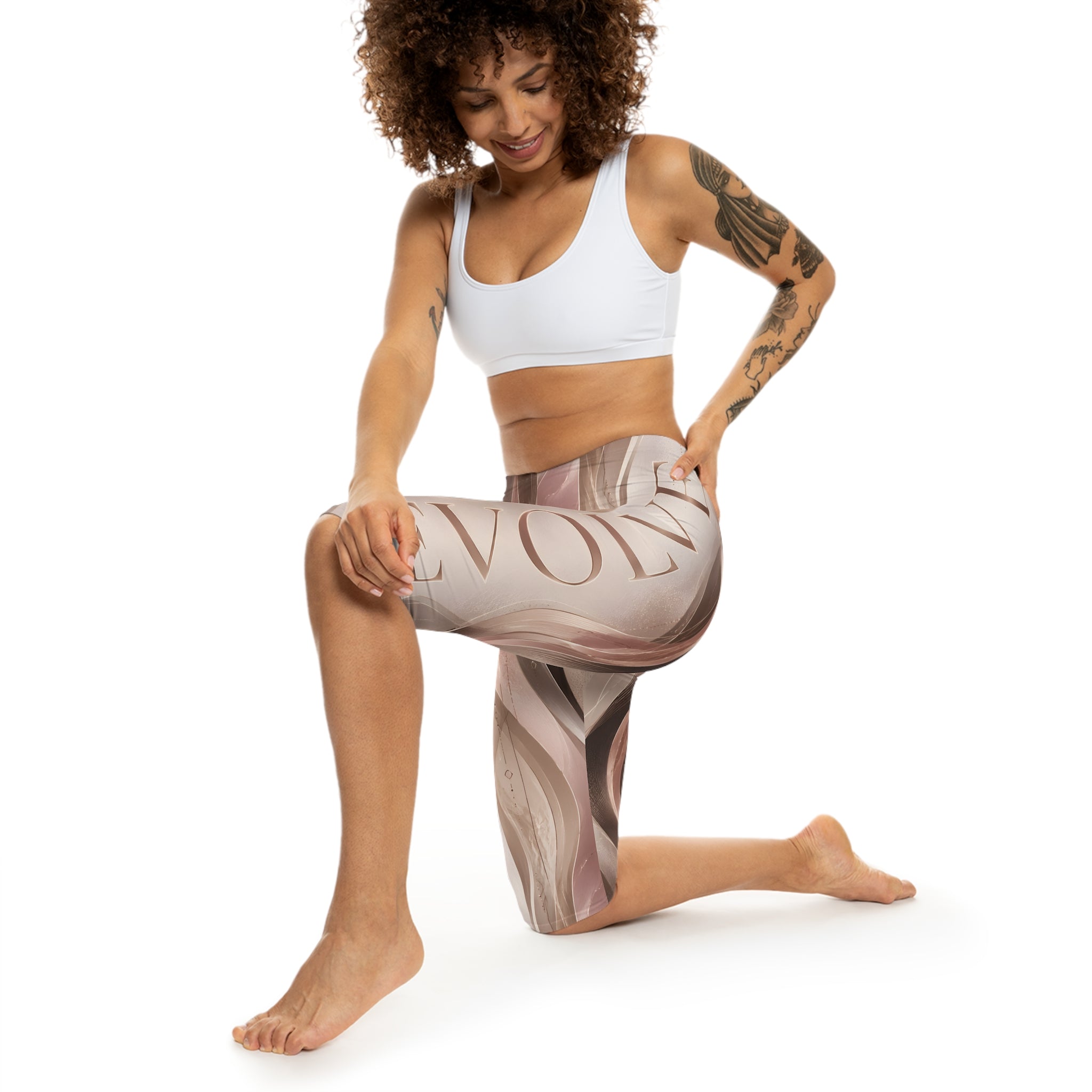 Evolve Rose Gold Swirl Capri Leggings