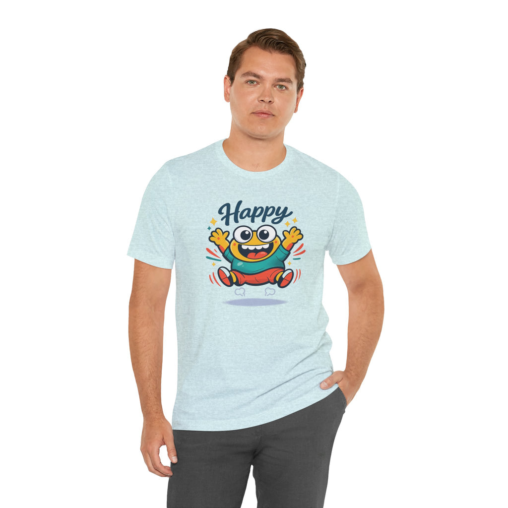 Happy Mood Blob Tee | kawaii minimal, thick outline emoji cartoon
