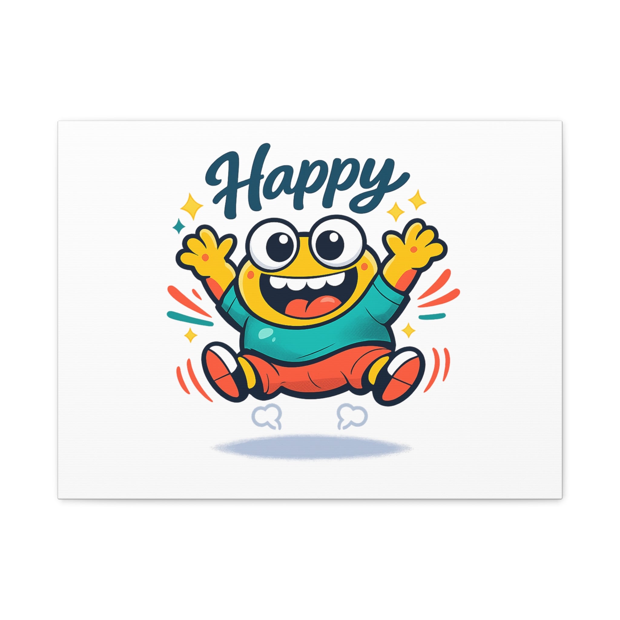 Happy Blob Cartoon Canvas | Bold Cartoon, Thick Outline, Kawaii Minimal