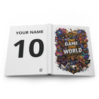 Hardcover Journal — "One Game One World" Soccer Fan Personalized Notebook