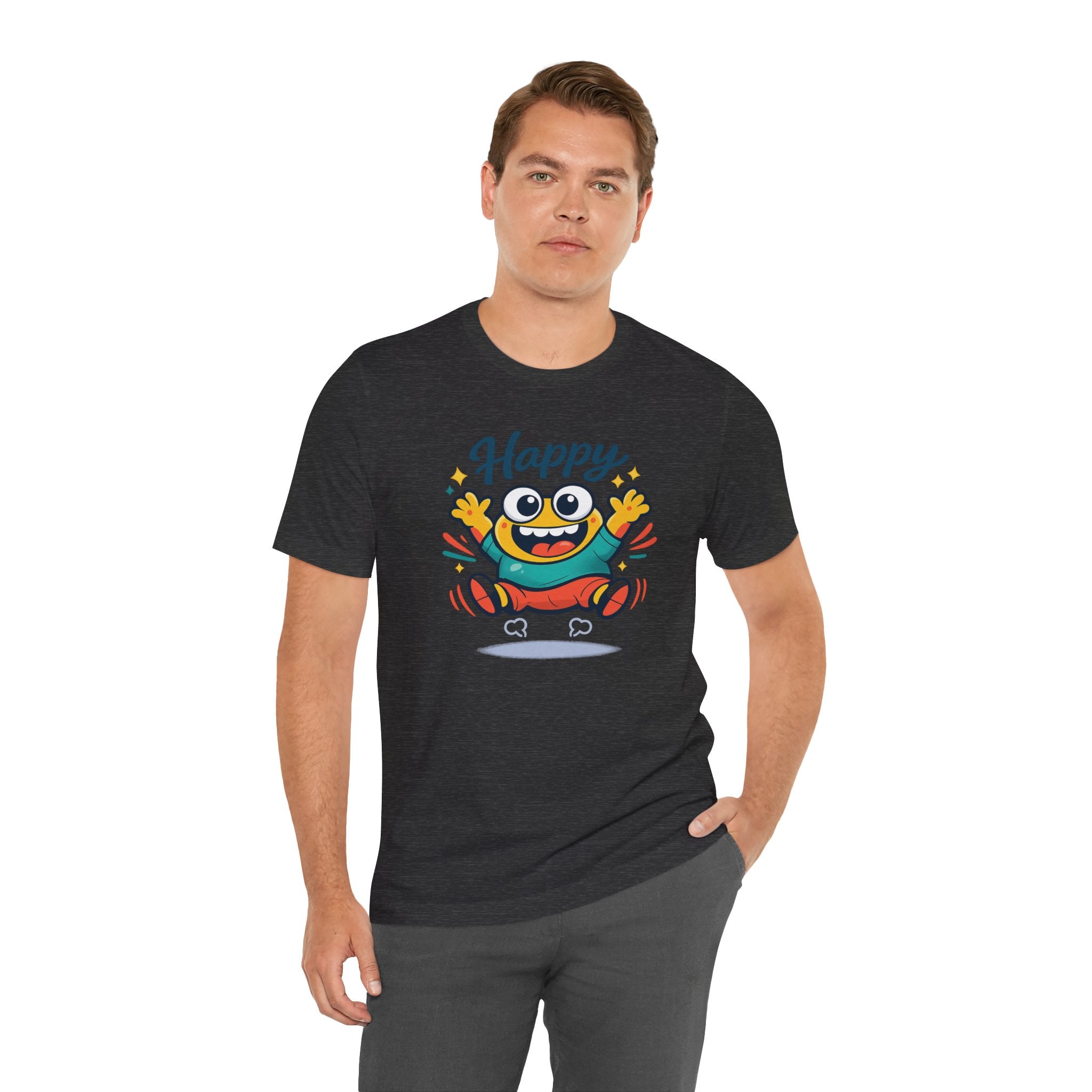 Happy Mood Blob Tee | kawaii minimal, thick outline emoji cartoon