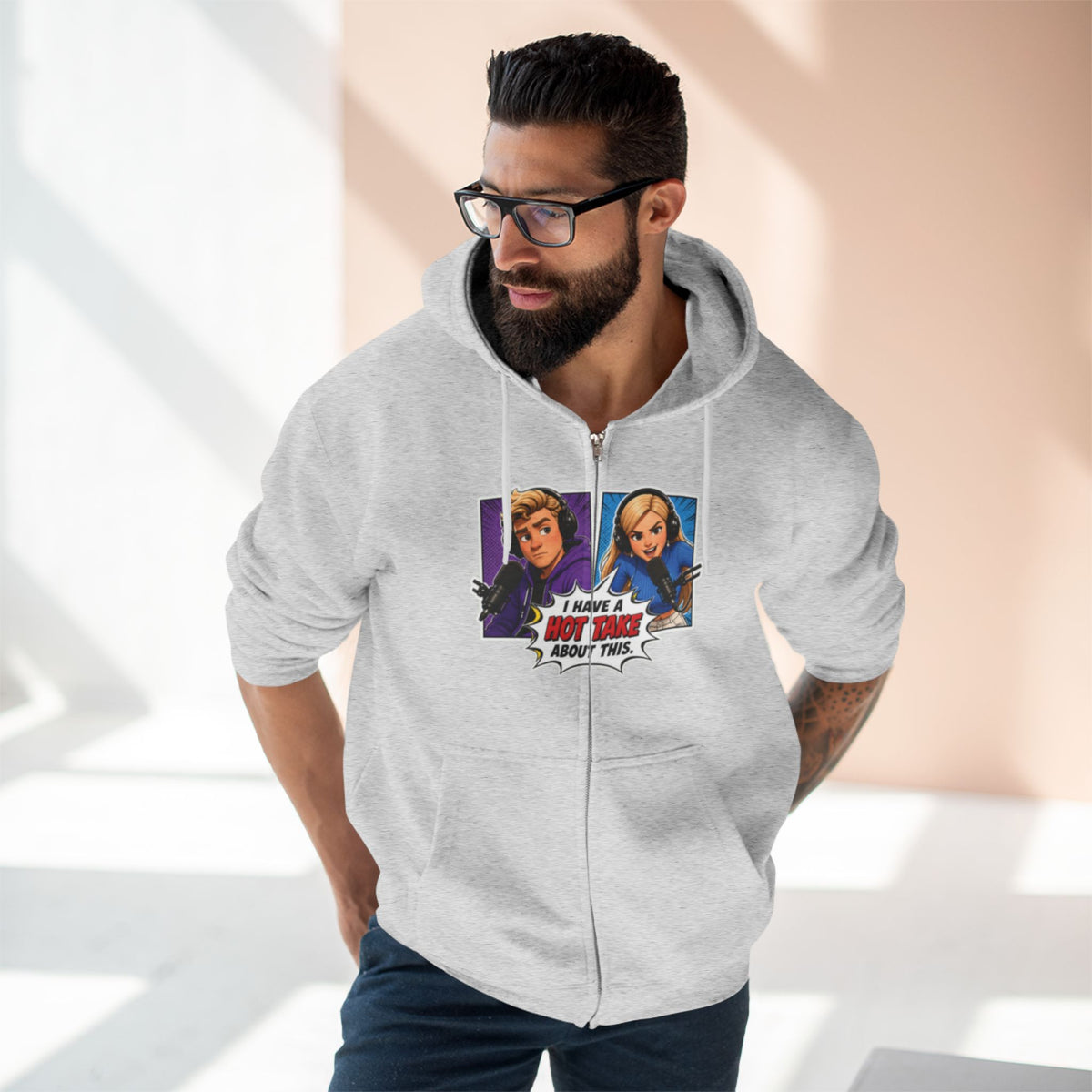 Hot Take Central I Have a Hot Take About This Pop Art Zip Hoodie