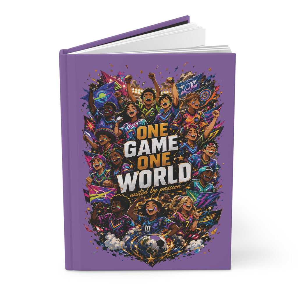 One Game One World Hardcover Journal — Personalized Soccer Notebook (Custom Name & Number)