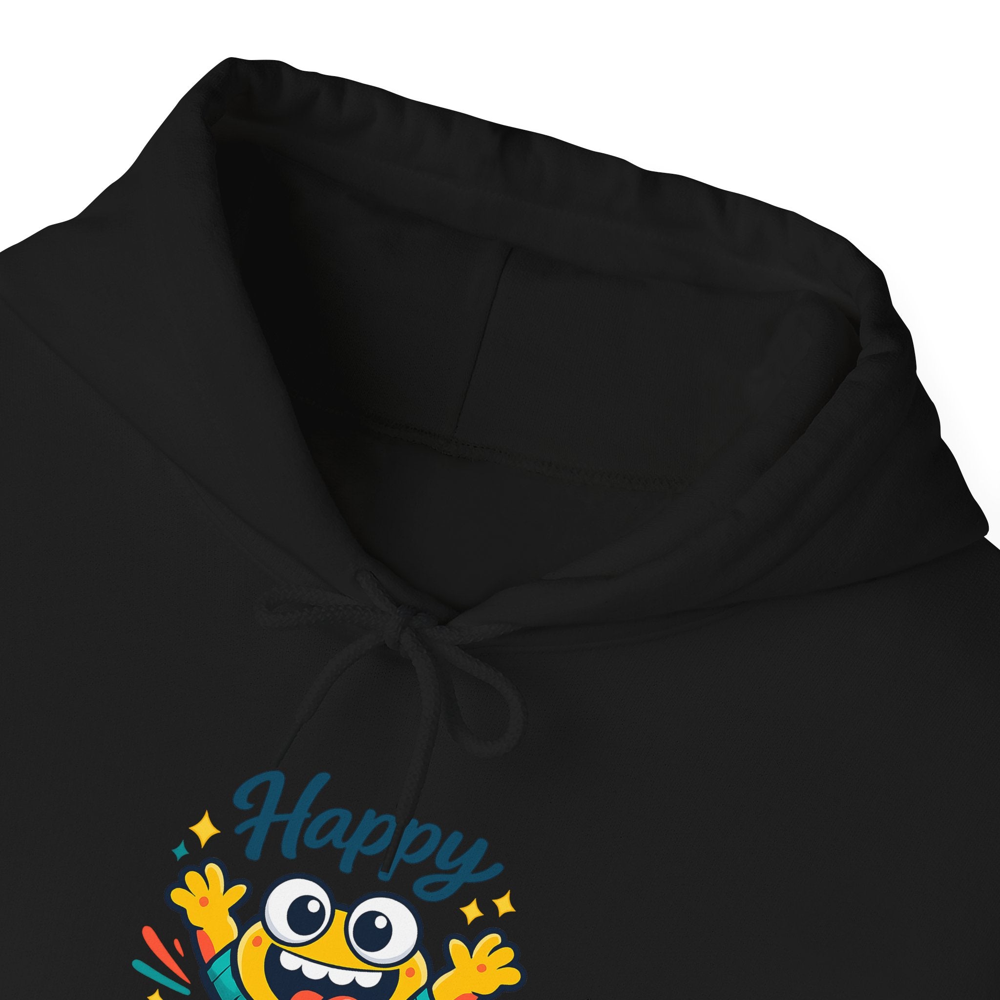 Happy Blob Cartoon Hoodie – Minimal Smiley Graphic Pullover