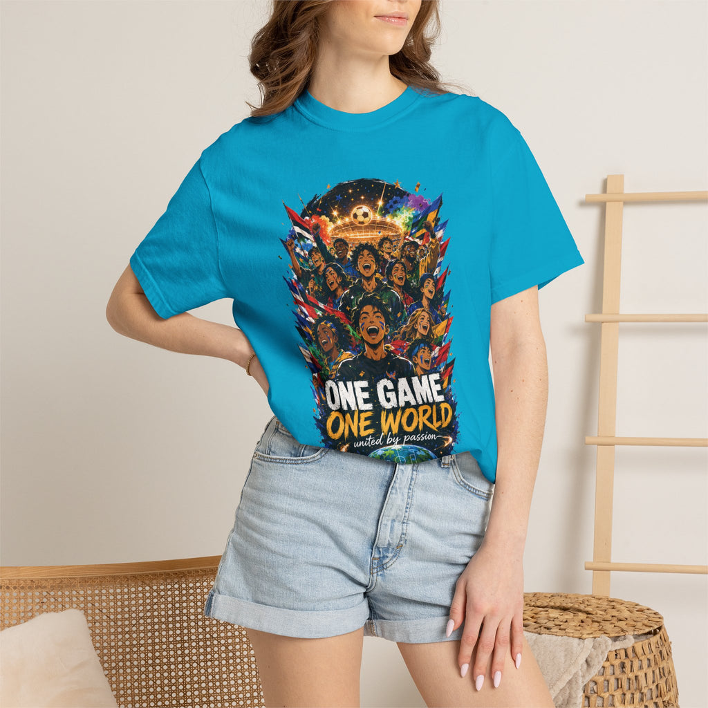 One Game One World Soccer T Shirt International Football Graphic Tee