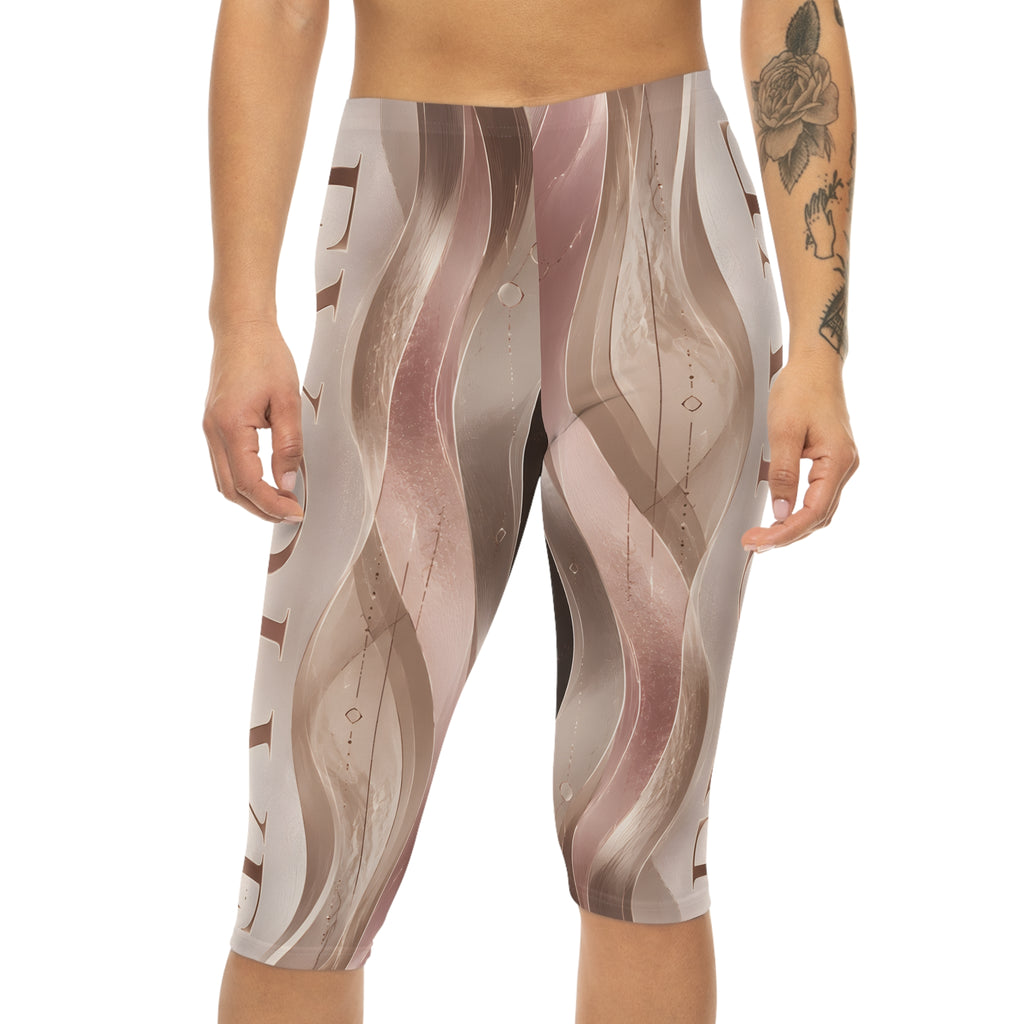 Evolve Rose Gold Swirl Capri Leggings