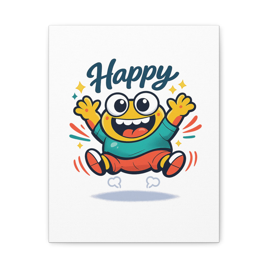 Happy Blob Cartoon Canvas | Bold Cartoon, Thick Outline, Kawaii Minimal