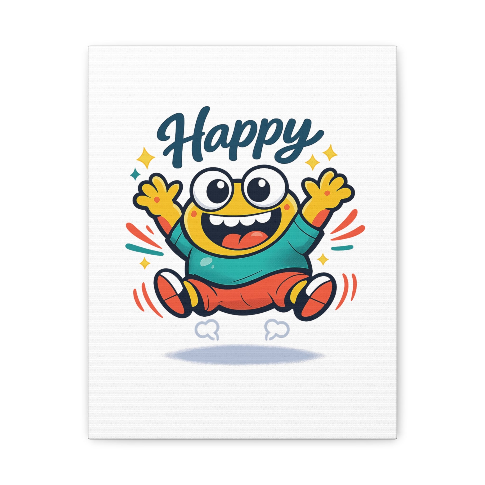 Happy Blob Cartoon Canvas | Bold Cartoon, Thick Outline, Kawaii Minimal