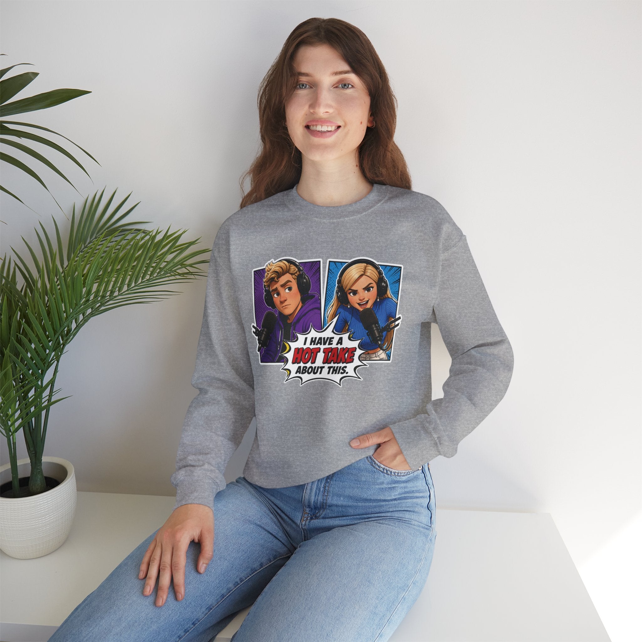 Hot Take Central I Have a Hot Take About This Pop Art Crewneck Sweatshirt