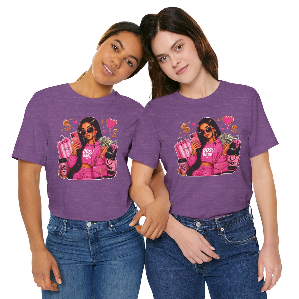 Boss Babe Pink Fashion T Shirt Glam Shopping Graphic Tee