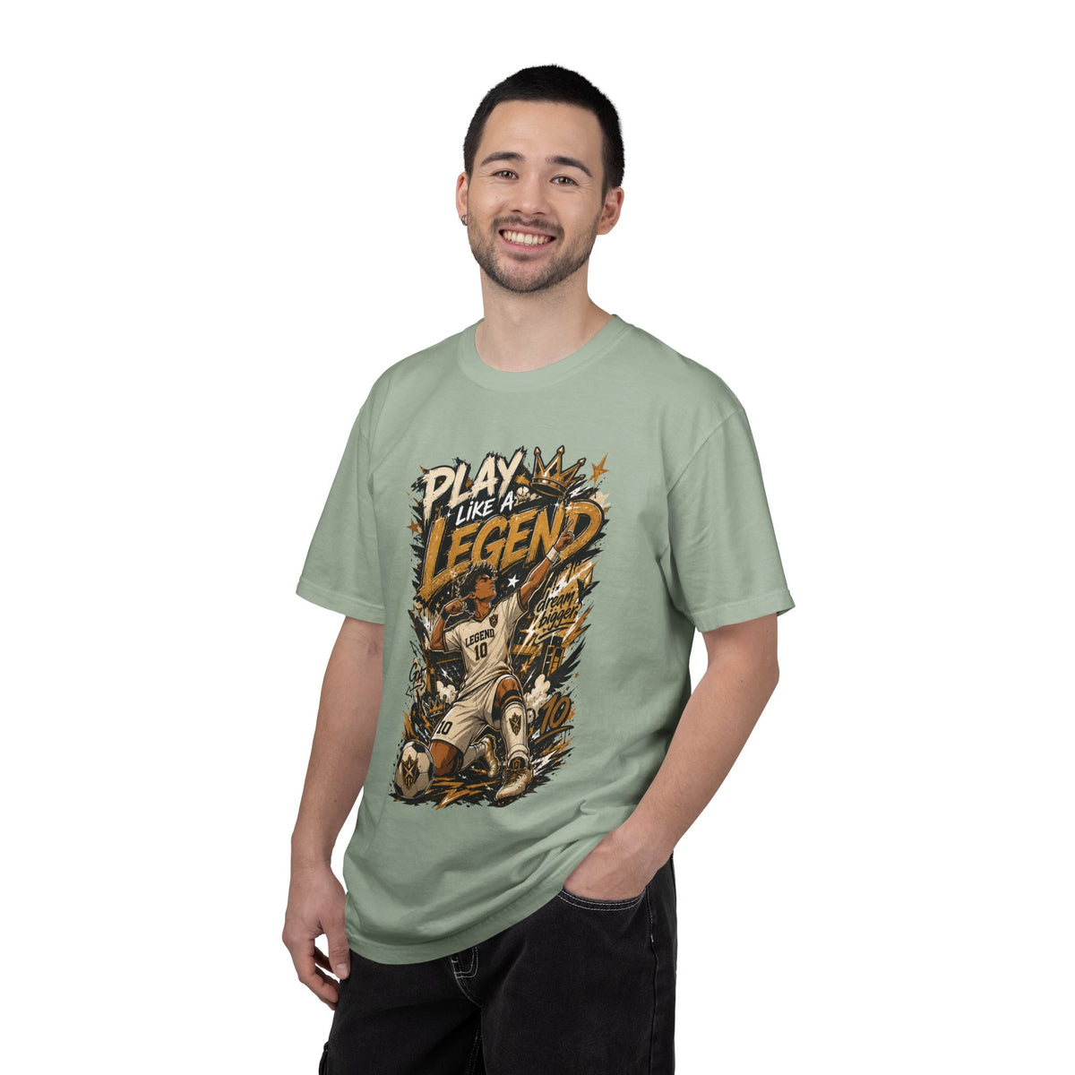 Play Like a Legend Soccer T Shirt Vintage Goal Celebration Graphic Tee