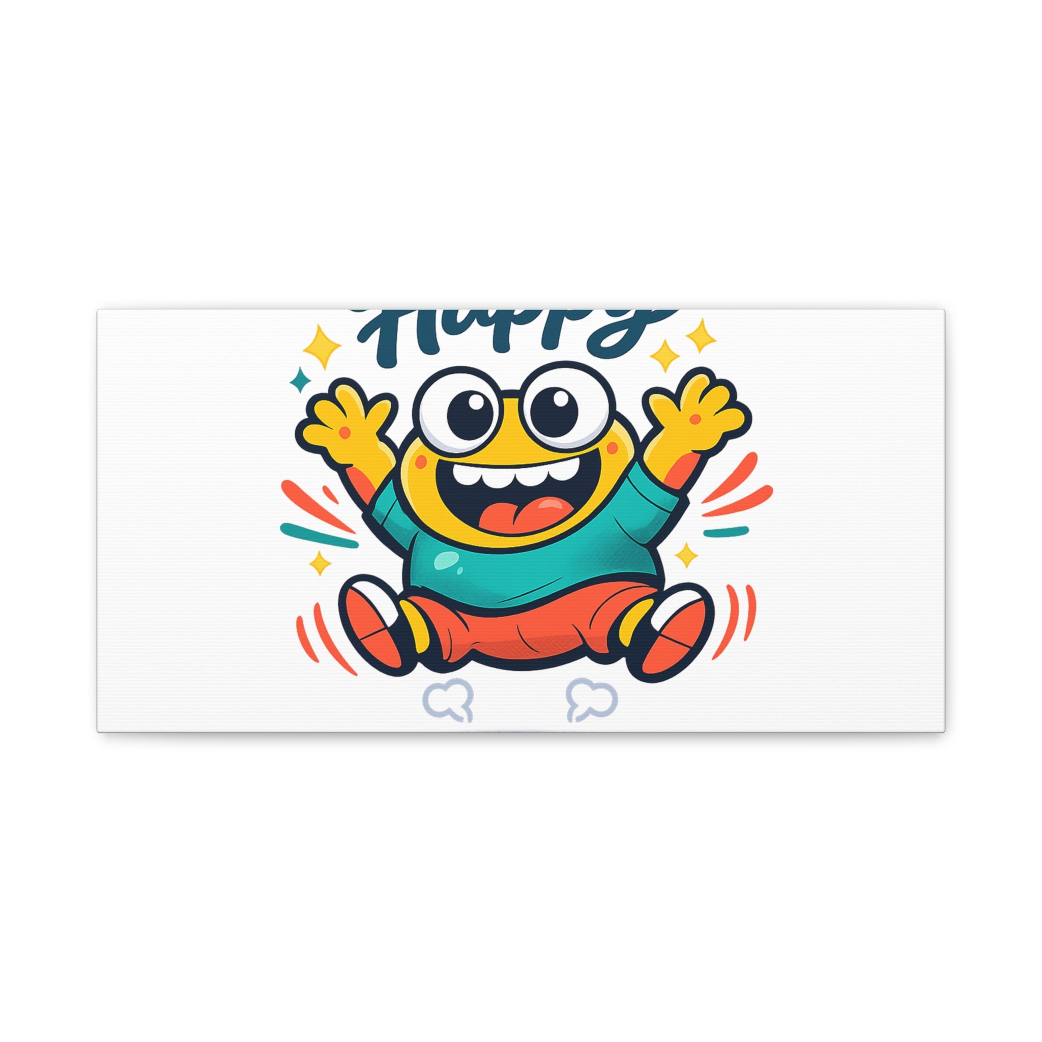 Happy Blob Cartoon Canvas | Bold Cartoon, Thick Outline, Kawaii Minimal