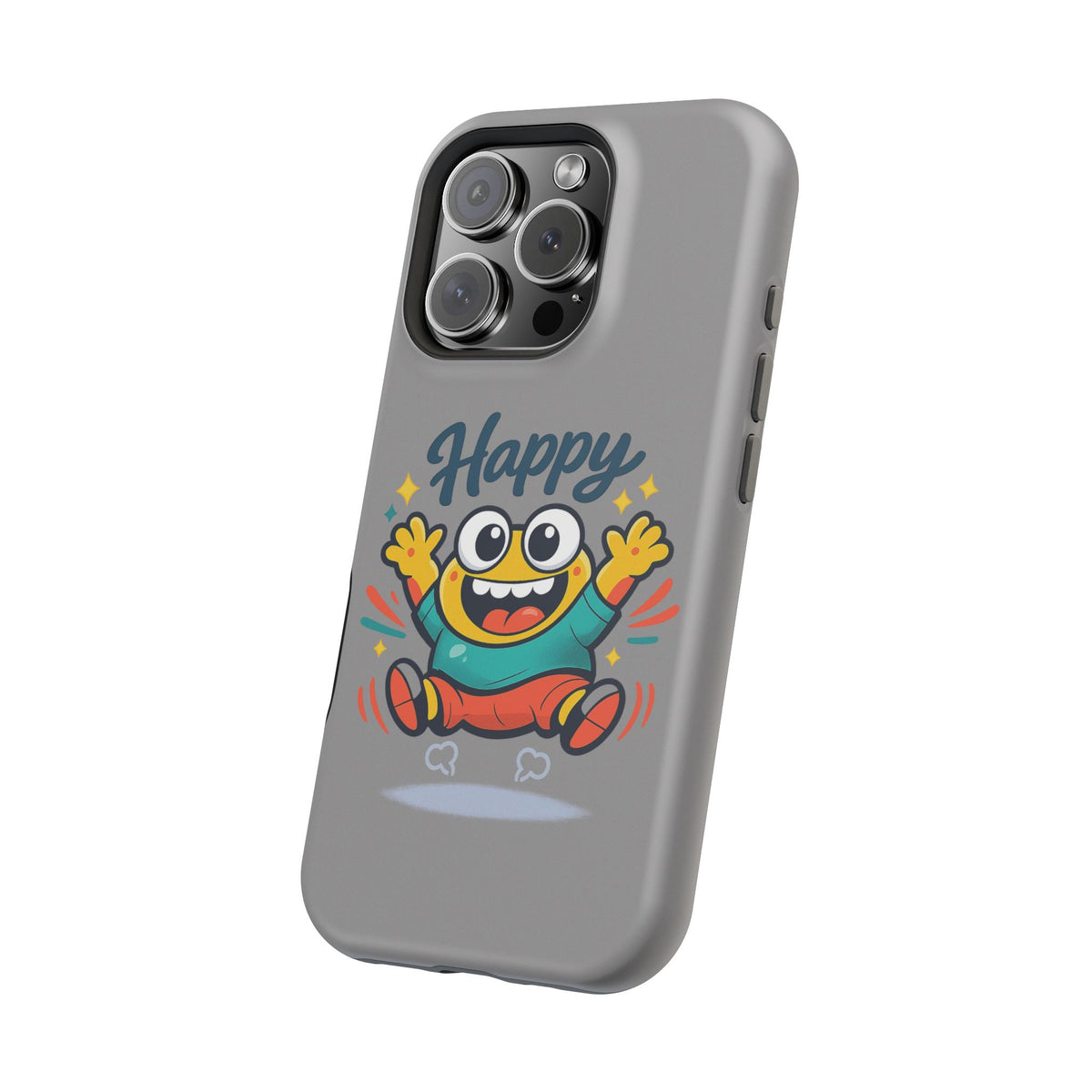 Happy Monster Magnetic Protective Phone Case Gray