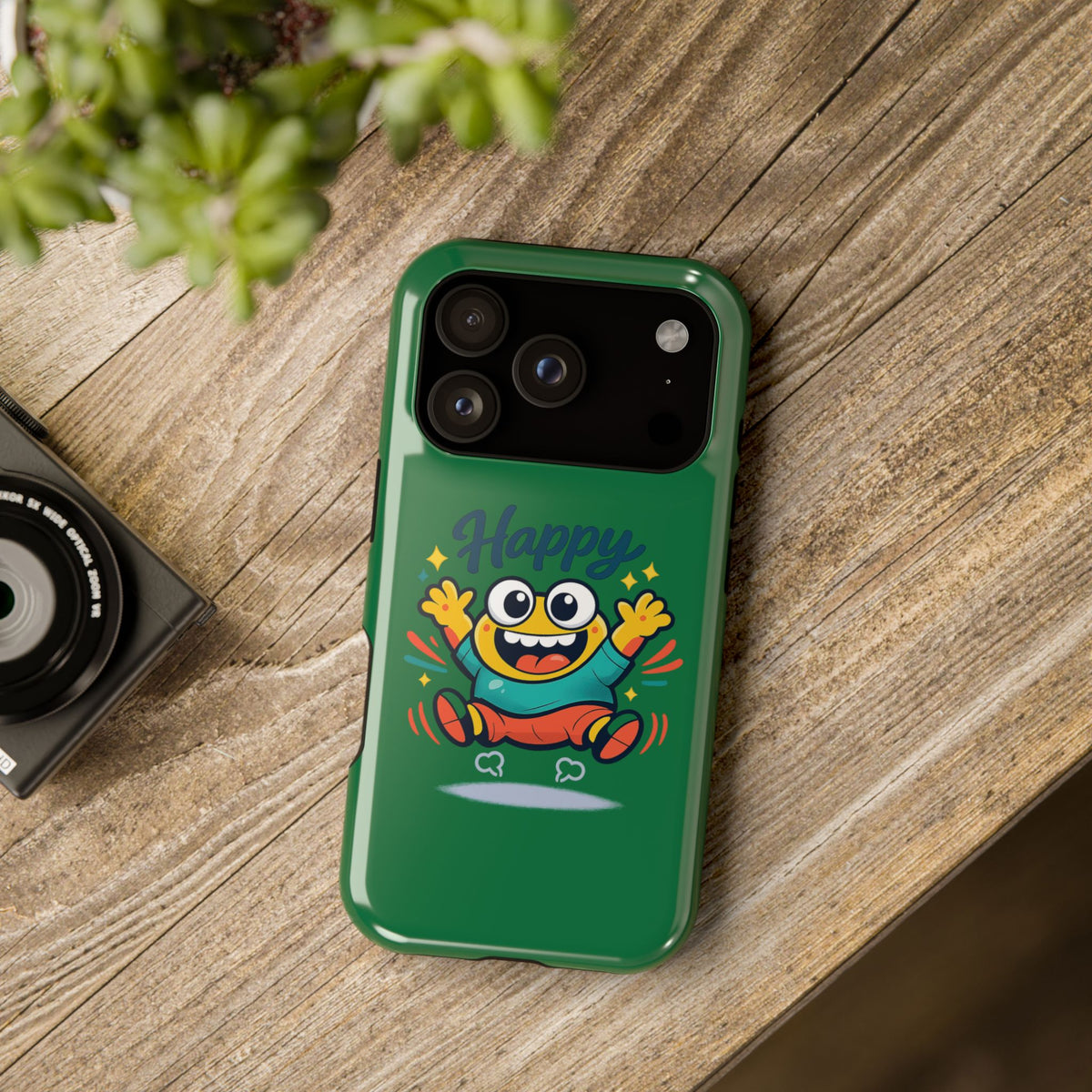 Happy Monster Magnetic Protective Phone Case Green