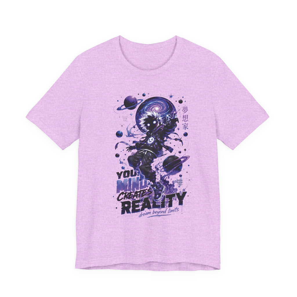 Astronaut Galaxy Tee — "Your Mind Creates Reality" Space Graphic T-Shirt
