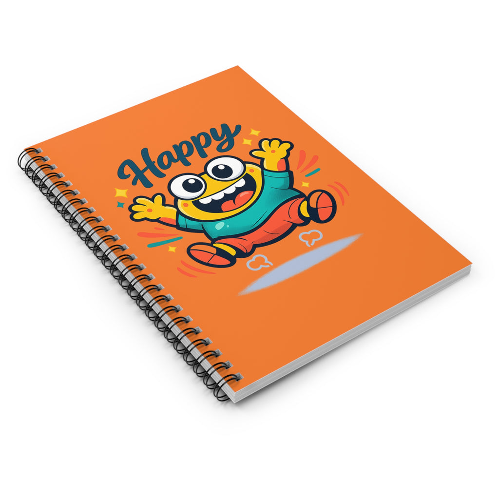 Happy Cartoon Monster Spiral Notebook — Ruled Journal for Kids & Teens
