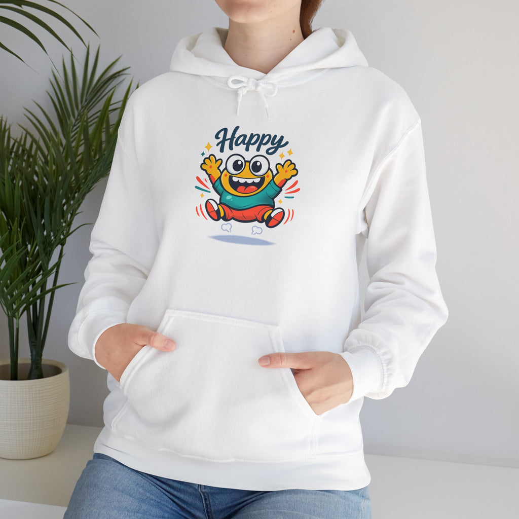 Happy Blob Cartoon Hoodie – Minimal Smiley Graphic Pullover